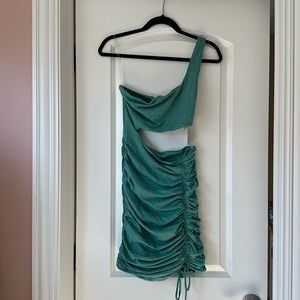 Tiger Mist ruched cut out mini dress